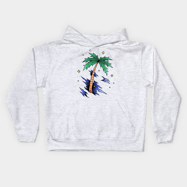 Palm Tree Kids Hoodie by kalla